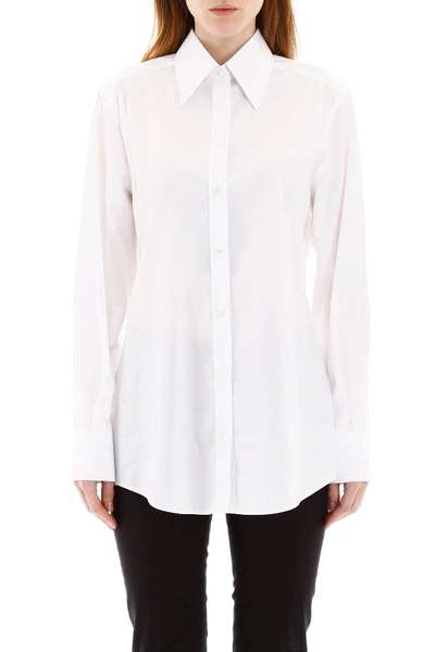 Shop Dolce & Gabbana Cotton Shirt In Bianco Ottico
