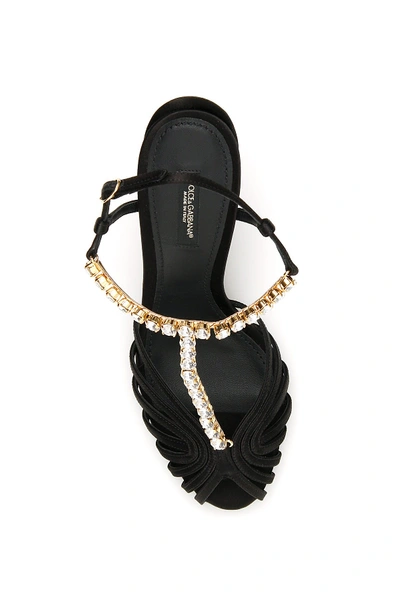 Shop Dolce & Gabbana Crystal Bette Sandals In Nero