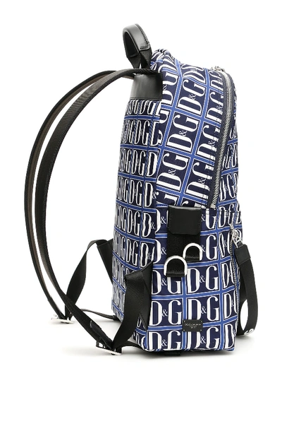 Shop Dolce & Gabbana D&amp;g Logo Nylon Backpack In Dg Grafico F Blu