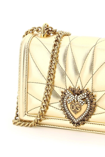 Shop Dolce & Gabbana Devotion Crossbody Mini Bag In Oro