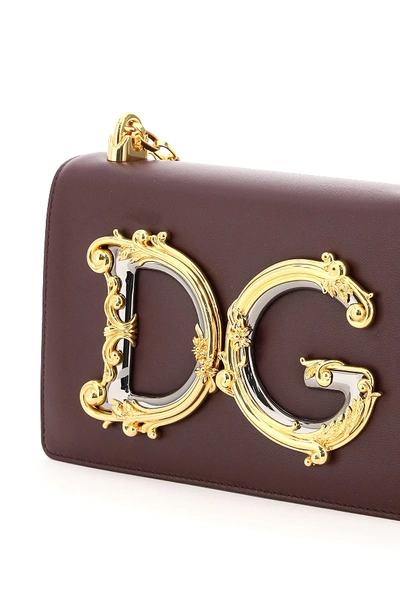 Shop Dolce & Gabbana Dg Girls Shoulder Bag In Vinaccia 1