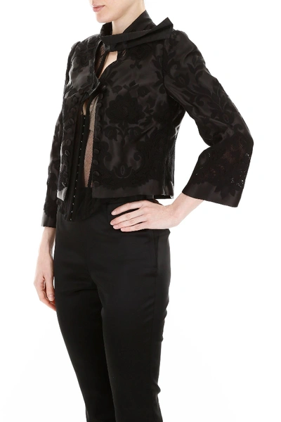 Shop Dolce & Gabbana Embroidered Organza Jacket In Nero