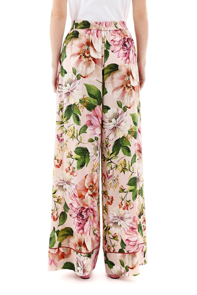 Shop Dolce & Gabbana Floral Pants In Fiori Rosa Fdo Rosa