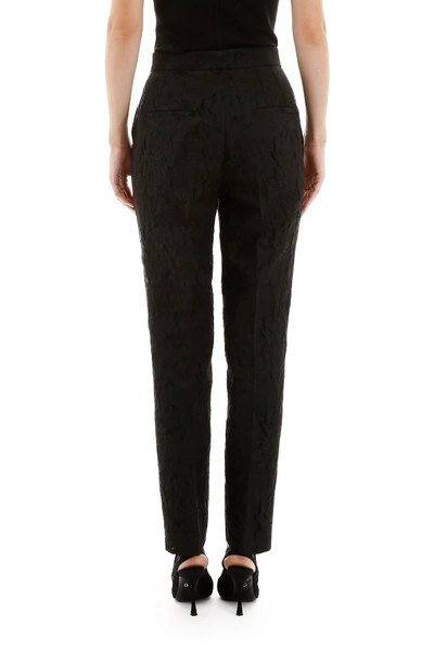 Shop Dolce & Gabbana Floral Jacquard Trousers In Nero