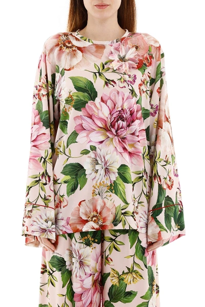 Shop Dolce & Gabbana Floral-printed Blouse In Fiori Rosa Fdo Rosa