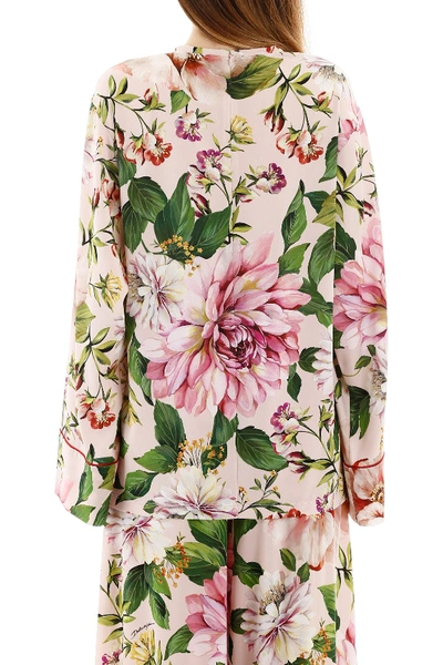 Shop Dolce & Gabbana Floral-printed Blouse In Fiori Rosa Fdo Rosa