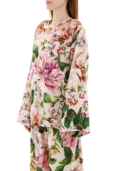 Shop Dolce & Gabbana Floral-printed Blouse In Fiori Rosa Fdo Rosa