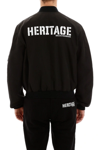 Shop Dolce & Gabbana Heritage Bomber Jacket In Nero