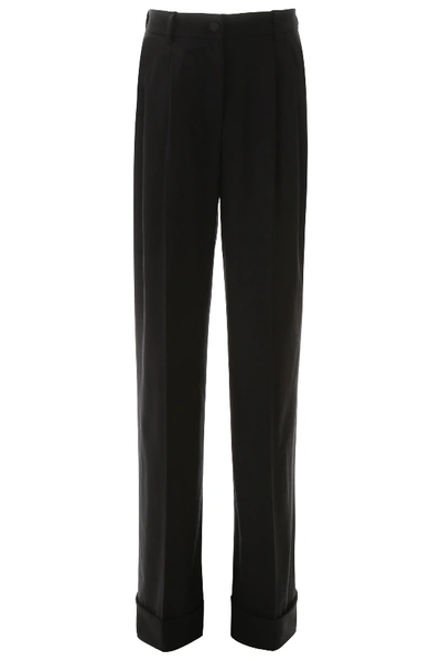 Shop Dolce & Gabbana High-waisted Trousers In Nero