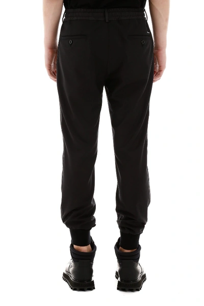 Shop Dolce & Gabbana Joggers With Side Bands In Nero