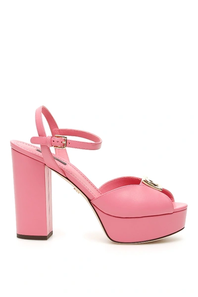 Shop Dolce & Gabbana Keira Dg Sandals In Rosa 4