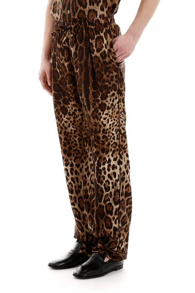 Shop Dolce & Gabbana Leopard Pajama Pants In Leo New
