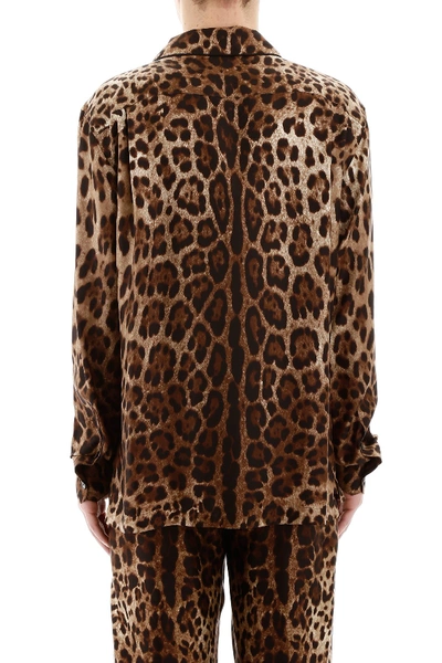 Shop Dolce & Gabbana Leopard Pajama Shirt In Leo New