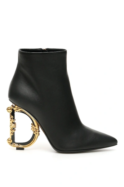 Shop Dolce & Gabbana Lori Ankle Boots Dg Barocco In Nero