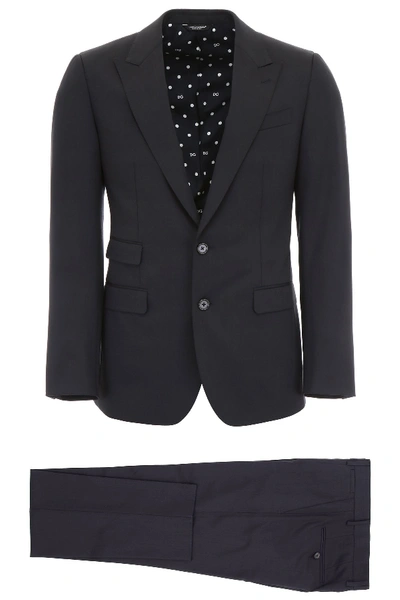 Shop Dolce & Gabbana Napoli Suit In Blu Scurissimo 1