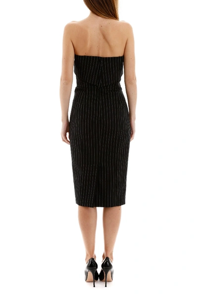 Shop Dolce & Gabbana Pinstriped Bustier Dress In Rigato