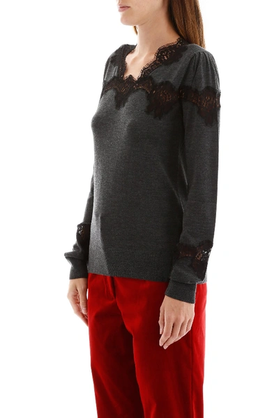 Shop Dolce & Gabbana Pullover With Lace Inserts In Variante Abbinata