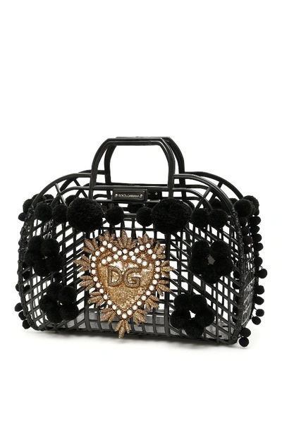 Shop Dolce & Gabbana Sacred Heart Kendra Bag In Nero