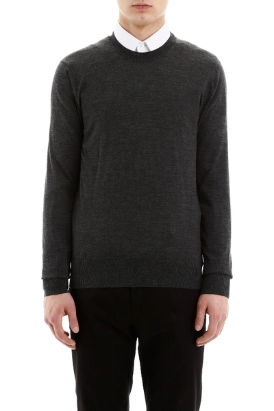 Shop Dolce & Gabbana Shaved Wool Pullover In Canna Di Fucile Scuro