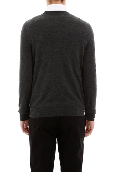 Shop Dolce & Gabbana Shaved Wool Pullover In Canna Di Fucile Scuro