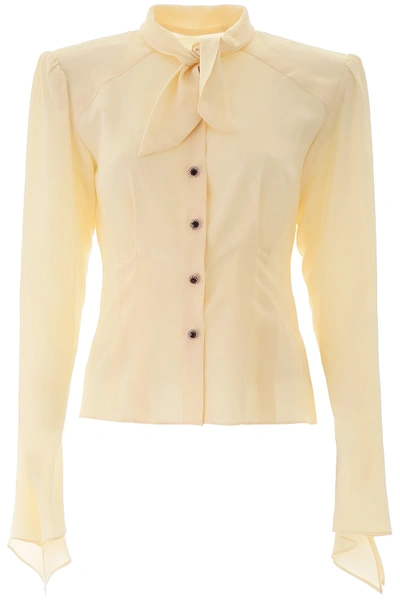 Shop Dolce & Gabbana Shirt With Padded Shoulders In Beige 3