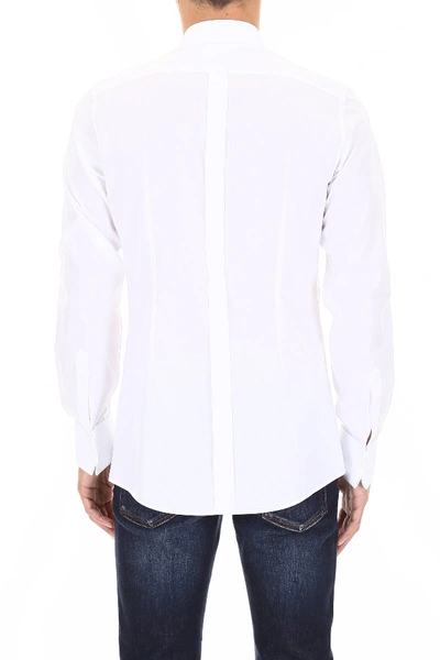 Shop Dolce & Gabbana Shirt With Soft Plastron In Bianco Ottico