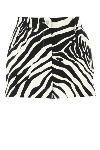 Shop Dolce & Gabbana Shorts In Zebra Nera Fdo. Bianc