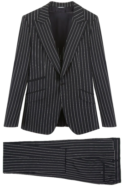 Shop Dolce & Gabbana Sicilia Three-piece Suit In Rigato