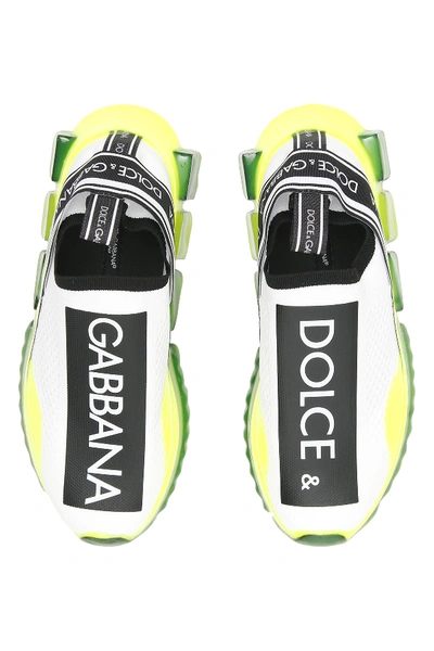 Shop Dolce & Gabbana Sorrento Melt Sneakers In Bianco Giallo Fluo