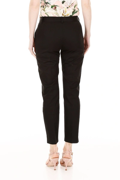 Shop Dolce & Gabbana Stretch Cotton Trousers In Nero