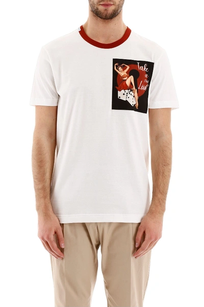 Shop Dolce & Gabbana T-shirt With Patch In Bianco