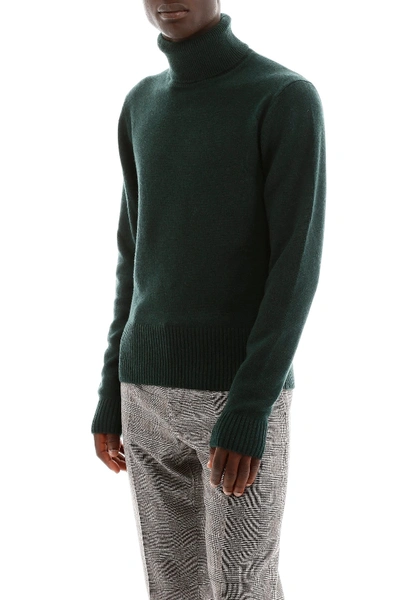 Shop Dolce & Gabbana Turtleneck Knit In Verdone Scurissimo