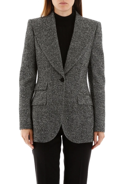 Shop Dolce & Gabbana Tweed Blazer In Fantasia