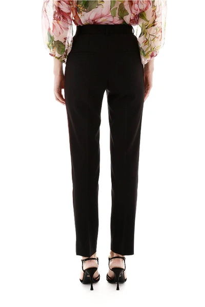 Shop Dolce & Gabbana Wool Trousers With Bands In Nero