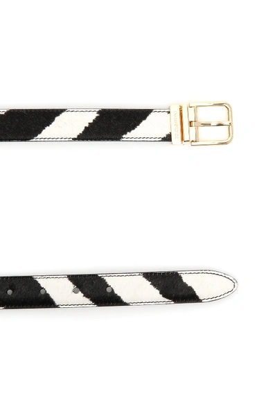 Shop Dolce & Gabbana Zebra Print Pony Belt In Zebra Nera Fdobianc