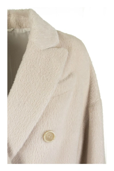 Shop Brunello Cucinelli Double Breasted Alpaca And Virgin Wool Coat In White