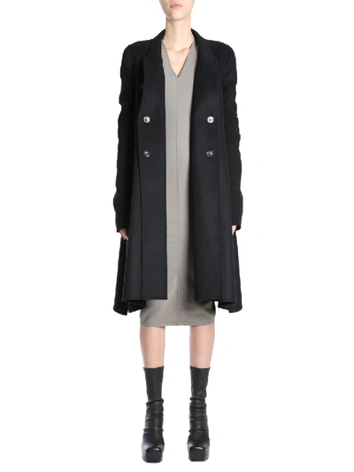 Shop Rick Owens Double Breasted Coat In Black