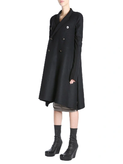 Shop Rick Owens Double Breasted Coat In Black