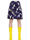 Jil Sander Floral Printed Cotton Faille Skirt, Multicolor