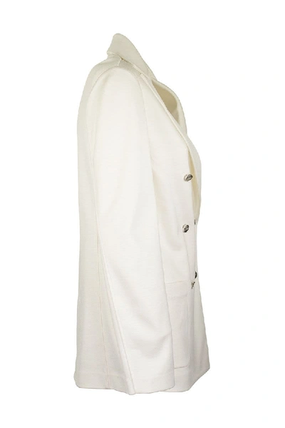 Shop Fay Double Breasted Jacket White