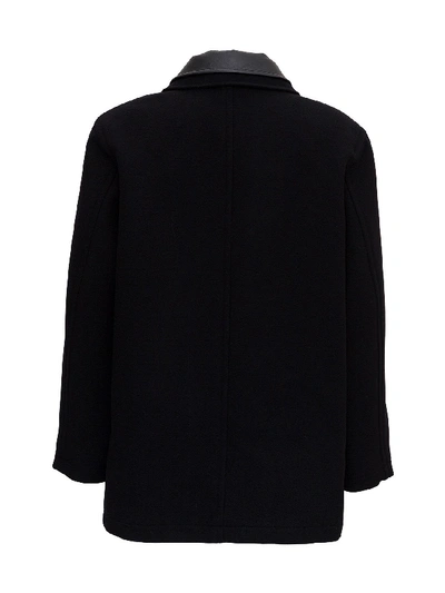 Shop Balenciaga Double Collar Jacket In Black