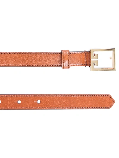 Shop Givenchy Double G Belt In Brown