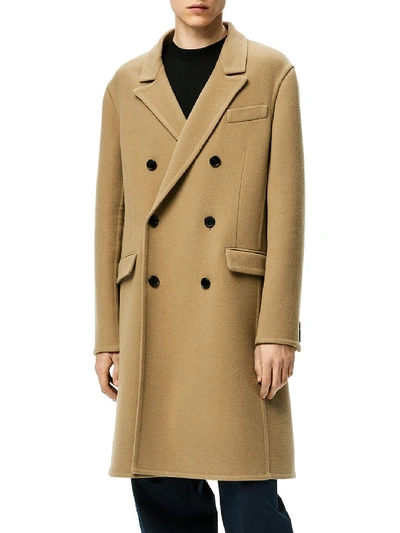 Shop Loewe Double-breasted Coat In Beige