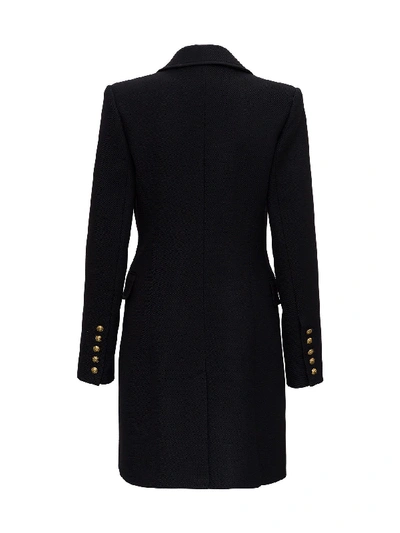 Shop Balmain Double-breasted Coat In Black