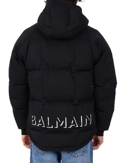 Shop Balmain Down Jacket Black