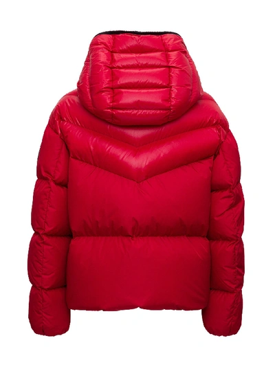 Shop Moncler Down Jacket With Hood In Red