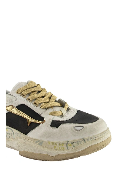 Shop Premiata Drake 018 Sneakers White And Gold