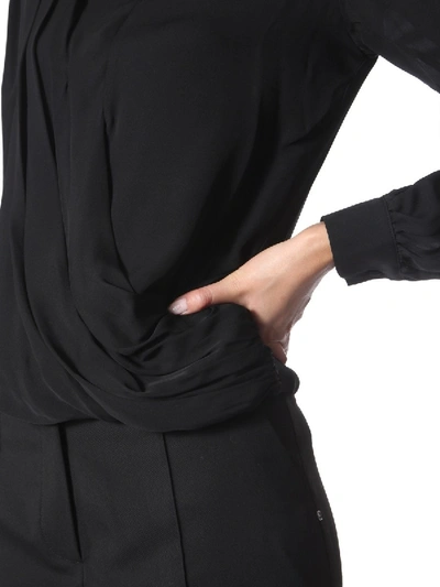 Shop Michael Michael Kors Draped Blouse In Black