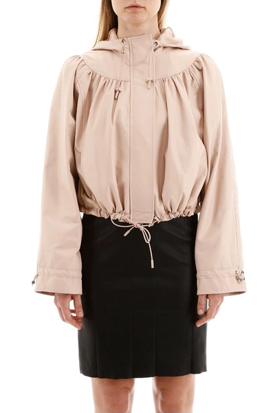 Shop Drome Hooded Bomber Jacket In Soft Powder