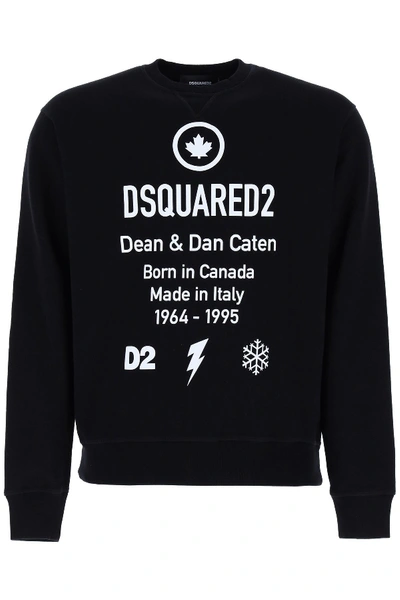 Shop Dsquared2 Born In Canada Print Sweatshirt In Black